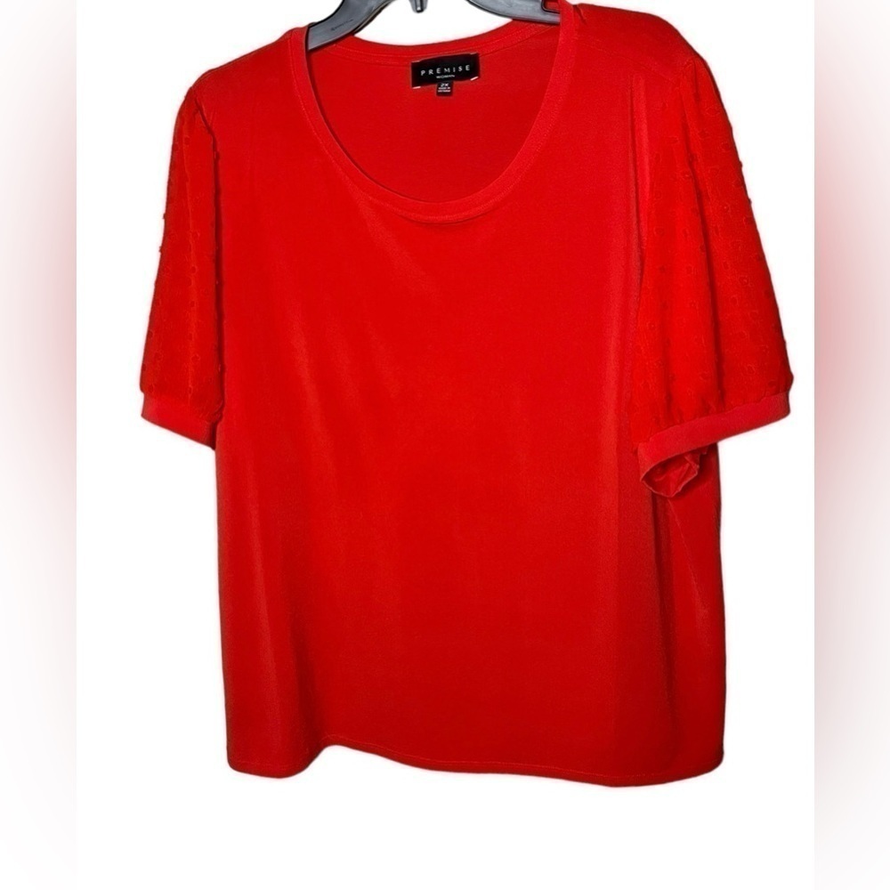 Premise Women’s Polka Dot Short Sleeve Plus Size Blouse
